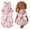 Pink, variant on Small Dog Dress, Girl Dog Princess Bowknot Floral Dress Dog Summer Jeans Cotton Dress Pet Puppy Cat Apparel Clothes XS