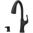 thumbnail image 1 of Rancho Single Handle Pull-Down Kitchen Faucet - with Soap Dispenser, Matte Black, 1 of 2