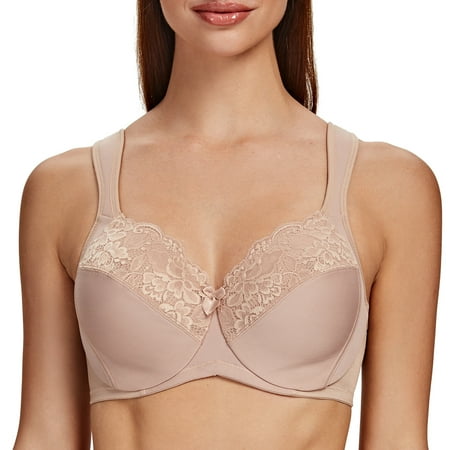 

MELENECA Underwire Minimizer Bra for Women Beige 42DD