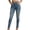 Blue Skinny, variant on Women's Vintage Jeans Elastic High Waist Denim Jogger Pants Patch Stitching Seam Baggy Harem Jeans with Pockets Y2K Casual Streetwear Blue
