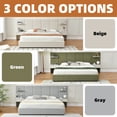 thumbnail image 5 of Zanmintaobo King Velvet Upholstered Platform Bed with Storage Headboard,Nightstands,2 Drawers & Floating Shelves,No Box Spring Needed,Green, 5 of 10