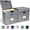 Gray, variant on 2 Pack Hanging File Folder Box with Lid, Durable Letter Size Filing Storage Box, Sturdy File Holder with Cardboard Support PVC Rails for Office Home Organizer, Black