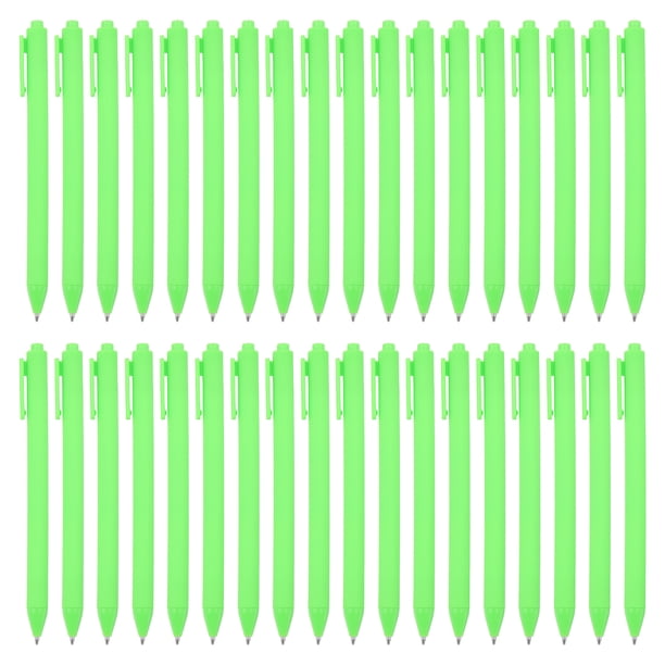 Uxcell 50 Paquete de bolígrafos de clic de barril negro, bolígrafos de bola retráctiles de tinta negra de 1.0MM, suministros de oficina de punta media, verde