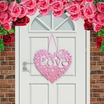 Valentines Day Door Decorations 2D Heart Shaped Canvas Hanging Sign for Valentines Decorations or Door Wall Decors C 10.2 In