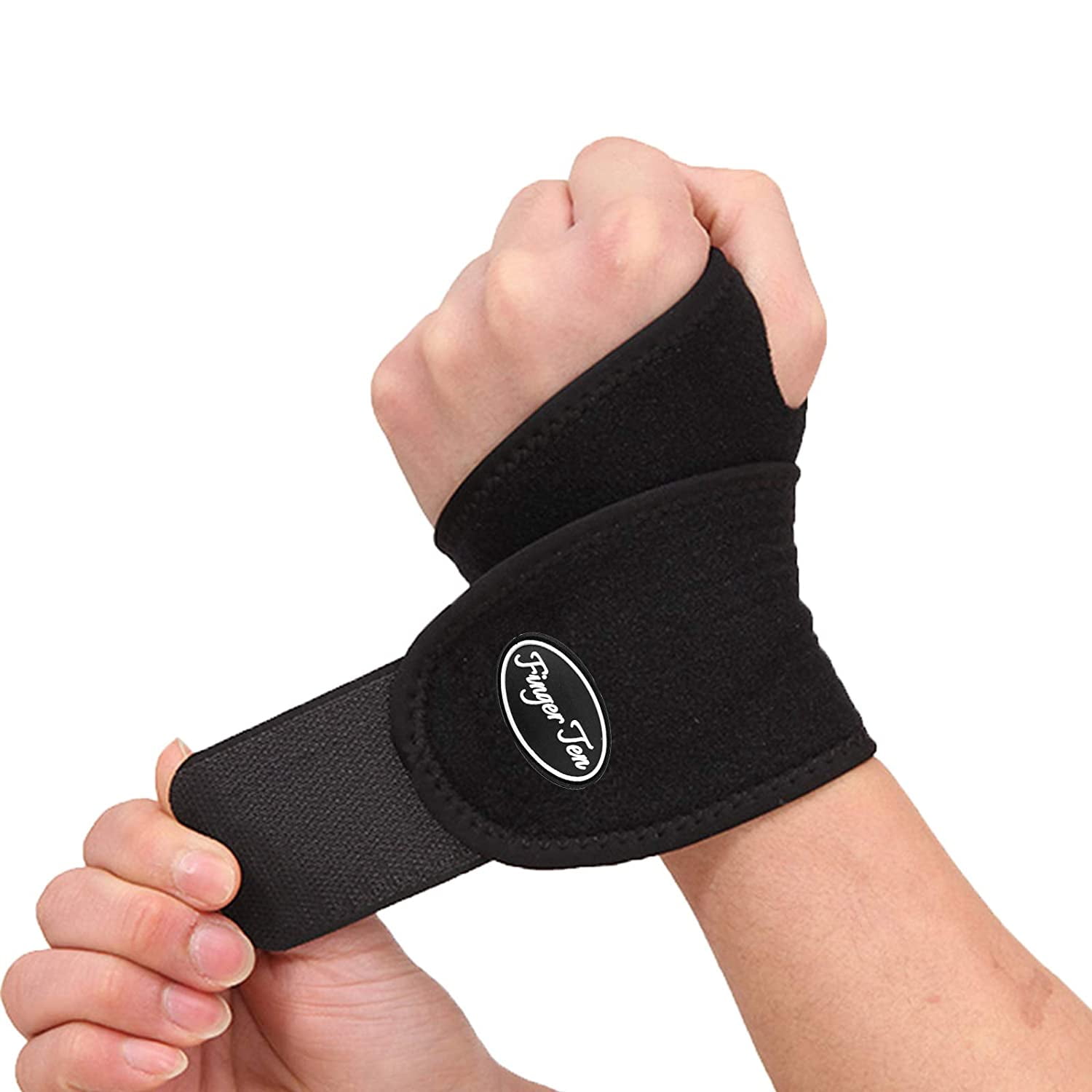 Wrist Brace Support Strap Band Pad Right Hand Left Value 1/2 Count, Elastic Compression for Men