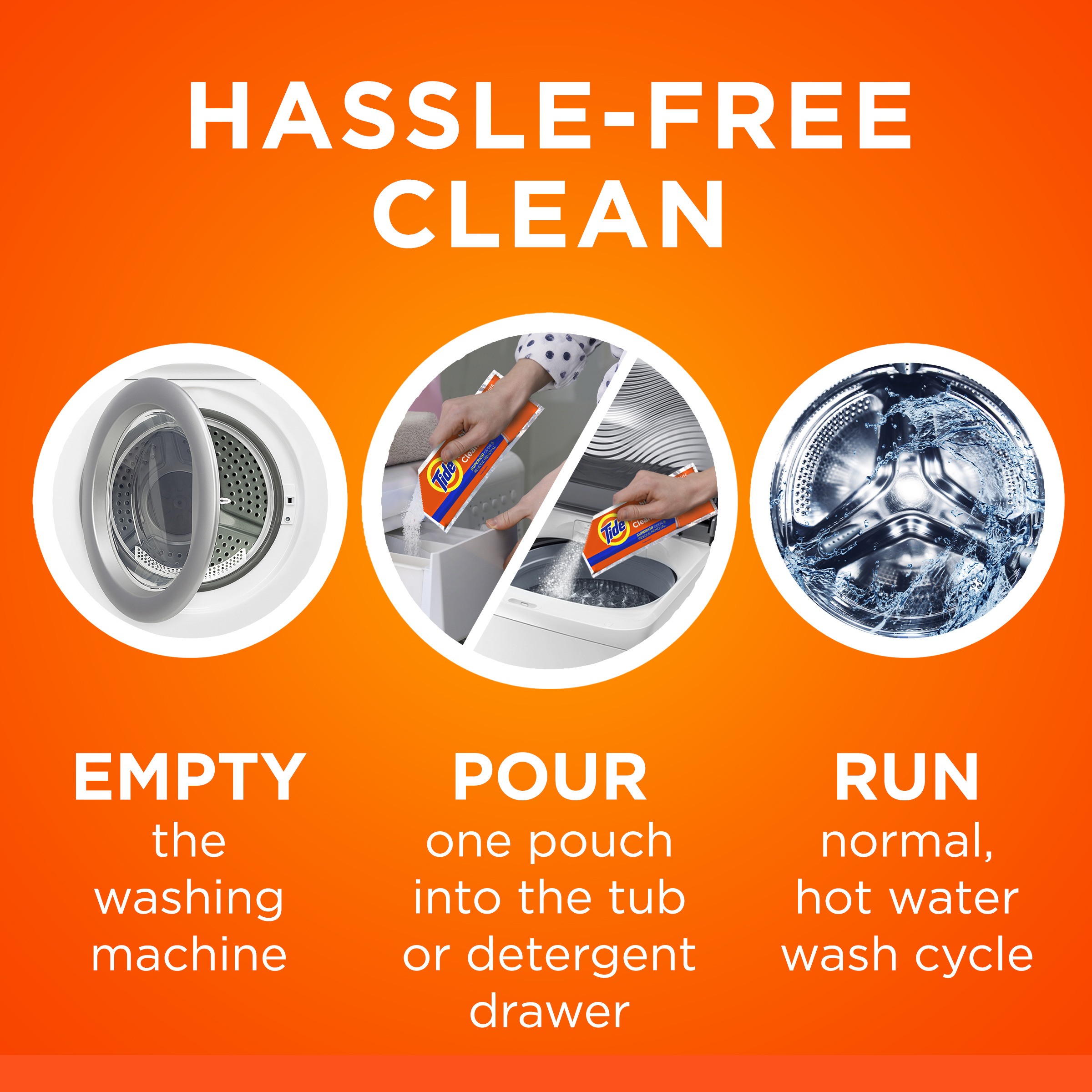 Tide Washing Machine Cleaner, Washer Machine Cleaner with Oxi for Front and Top Loader Washer Machines, Deep Cleaning Odor Eliminator, 3 Month Supply