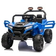thumbnail image 4 of 12V Kids Ride On UTV Cars with Remote Control, Electric Car with High Chassis, Battery Power Kids Car with Bluetooth & MP3 Music Playback, Gift for Boys Girls Aged 3-5, Blue, 4 of 10