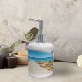 thumbnail image 3 of Ambesonne Coastal Soap Dispenser & Toothbrush Holder Set, Sea with a Quay Coast, 2 Pcs, Aqua Cream Blue, 3 of 6