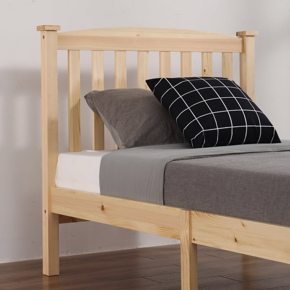 Lowestbest Bed Frame Twin Size with Headboard and Footboard, Wood Color Lowestbest Bed Frame Twin Size with Headboard and Footboard, Wood Color