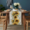 thumbnail image 2 of Sunflower Table Runner - 70 Inch Long, Kitchen Dining Table Runner Dresser Scarves, Yellow Floral Pastoral Botanical Leaves Rustic Farmhouse Decor for Coffee Tables Wedding Party Banquet, 2 of 8