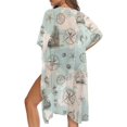 thumbnail image 5 of HELLHERO Polyester Bathing Suit Cover Up for Summer Lightweight Casual Retro Boat Pattern, 5 of 6