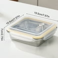 thumbnail image 3 of Stainless Steel Lunch Box 2 Compartment Food Container with Lid Reusable Meal Prep for Adults Work Travel Outdoor , Kitecy Stainless Lunch Box for Adults, 3 of 4