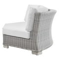 thumbnail image 3 of Sofa Corner Chair, Rattan, Wicker, Light Grey Gray White, Modern Contemporary Urban Design, Outdoor Patio Balcony Cafe Bistro Garden Furniture Hotel Hospitality, 3 of 8