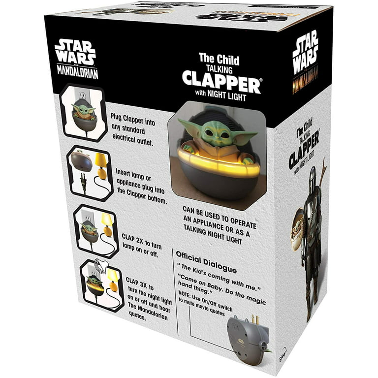 Star Wars - The Mandalorian - The Child aka Baby Yoda Talking Clapper &  Night Light, Wireless Sound Activated On/Off Light Switch, Clap Detection 