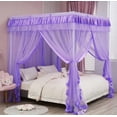 thumbnail image 2 of Cortinas de cama con dosel Mengersi, tamaño completo, para niños y niñas, color morado, 2 of 8
