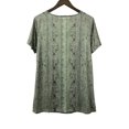 thumbnail image 4 of Nyfairy Women's Short Sleeve Casual Printed Button Blouse Top, 4 of 4