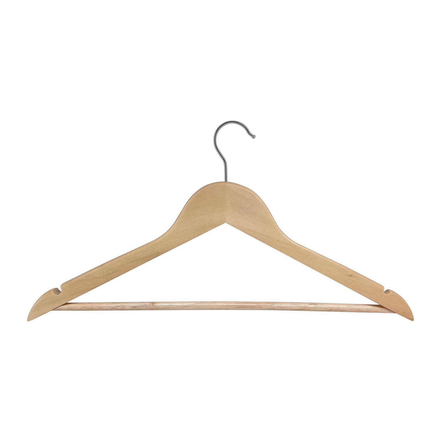 Mainstays-Pack de 20 Adulte Home Premium cintres en bois Paquet de 20 cintres en bois naturel