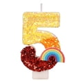 thumbnail image 1 of Whimsical Cake Topper, Gradient Rainbow Candles for Cakes, Number 5 Candle Rainbow Cake Topper for 5th Birthday Decorations, On Cloud 5 Birthday Decorations, Gradient Rainbow Number 5, 1 of 6