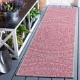 thumbnail image 4 of SAFAVIEH Courtyard Josiah Floral Medallion Indoor/Outdoor Runner, 2'3" x 8', Light Grey/Fuchsia, 4 of 11