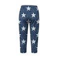thumbnail image 4 of Xdegoge High Waisted Capri Leggings for Women Star Printed Cropped Yoga Pants Faux Jean Stretchy Workout Tights Slim Fit Athletic Activewear for Running Gym Fitness, 4 of 7
