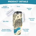 thumbnail image 2 of Yayeee 40oz Double-Wall Insulated Stainless Steel Tumbler with Handle Bottle, Blue Retro Print, 2 of 8