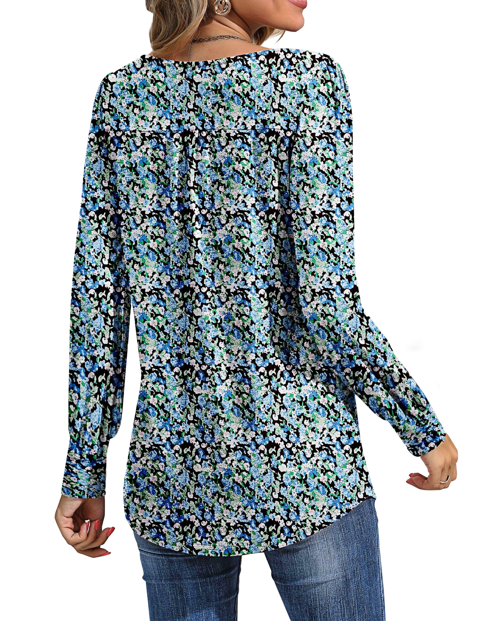 Fantaslook Pleated Blouses for Women Dressy Casual Long Sleeve Shirts Fall Tunic Tops