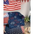 thumbnail image 2 of July 4th Throw Blankets, Fireworks Celebration Patriotic Americana Stars Soft Fleece Blanket Decorative for Home Sofa Couch Chair Living Bedroom,40x50 Inches, Red, White and Blue, 2 of 6