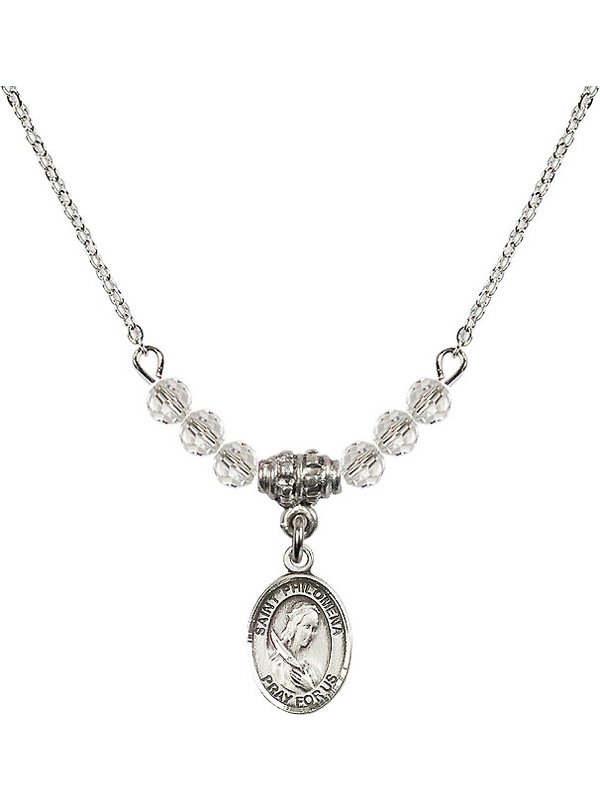 Bonyak Jewelry 18 Inch Rhodium Plated Necklace w// 4mm Yellow November Birth Month Stone Beads and Our Lady of Guadalupe