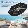 thumbnail image 4 of Best Choice Products 10ft 3-Tier Patio Umbrella White Pole, Outdoor Market Umbrella Steel Pole - Black, 4 of 8