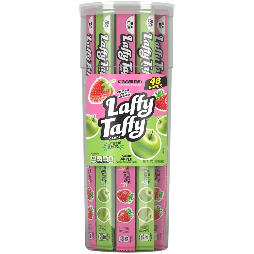 Laffy Taffy Ropes Strawberry & Sour Apple Candy Variety Pack, 0.81 Oz