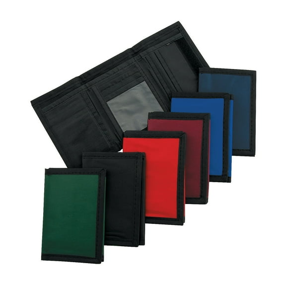 Nylon Velcro Wallets (Basic Clrs) - Party Favors - 12 Pieces