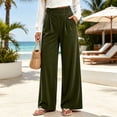 thumbnail image 4 of cocolona Womens Casual Corduroy Pants Elastic Waist Straight Wide Leg Travel Lounge Pants with Pockets, 4 of 5