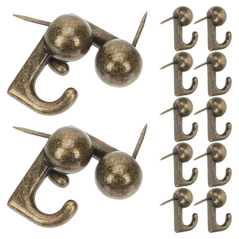 Frcolor 30Pcs Metal Push Pin Hangers Wall Hooks Picture Hanging