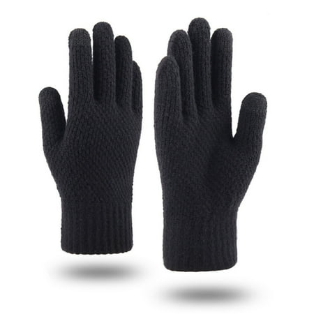 

Flash Deals! Huayishang Hand Protection Equipment Winter Gloves for Men Women Upgraded Touchs Screens Antis Slip Silicone Gel Elastic Cuff Thermal Soft Knit Linings Black Tools Clearance Sale Black