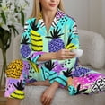 thumbnail image 6 of Uemuo Graffiti Pineapples Pattern Womens Pajama Sets,PJ Set for Women,Pajamas for Women Logo,Long Sleeve Pajama Set for Women,Soft Long Sleeve Top With Pants-X-Large, 6 of 9