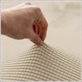 thumbnail image 3 of 2 Pieces Tub Chair Covers for Armchairs,Spandex Jacquard Checked Pattern Tub Chair Slipcovers,Stretch Tub Chair Slipcover Furniture Protector Cover Sofa Slipcover for Tub Chair (Beige,1), 3 of 7