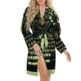 thumbnail image 5 of VINTAGE TYPEWRITER Pop Art Night Robe Long Sleeve V Neck Robe With Belt Women's Sleepwear Dresses, 5 of 9