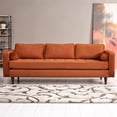 thumbnail image 3 of Minneapolis Mid-Century Modern Rectangular Pillow Back Velvet Sofa in Orange, 3 of 5