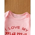 thumbnail image 4 of Bellafa Infant Baby Girl Valentines Jumpsuit My First Valentine's Day Onesie Romper Bodysuit 2-Pieces Newborn Spring Clothes,1-Pack, 4 of 9