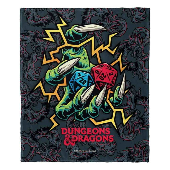 Dungeons And Dragons Electric Dice 50X60 Hd Silk Touch Throw Blanket