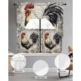 thumbnail image 2 of Black White Vintage Rooster Swag Kitchen Curtains Sets for Windows 24 Inch Length, Watercolor Farmhouse Animals Short Window Curtain Panels Swags Valances and Tiers 3 Piece Set for Cafe/Dining Room, 2 of 5