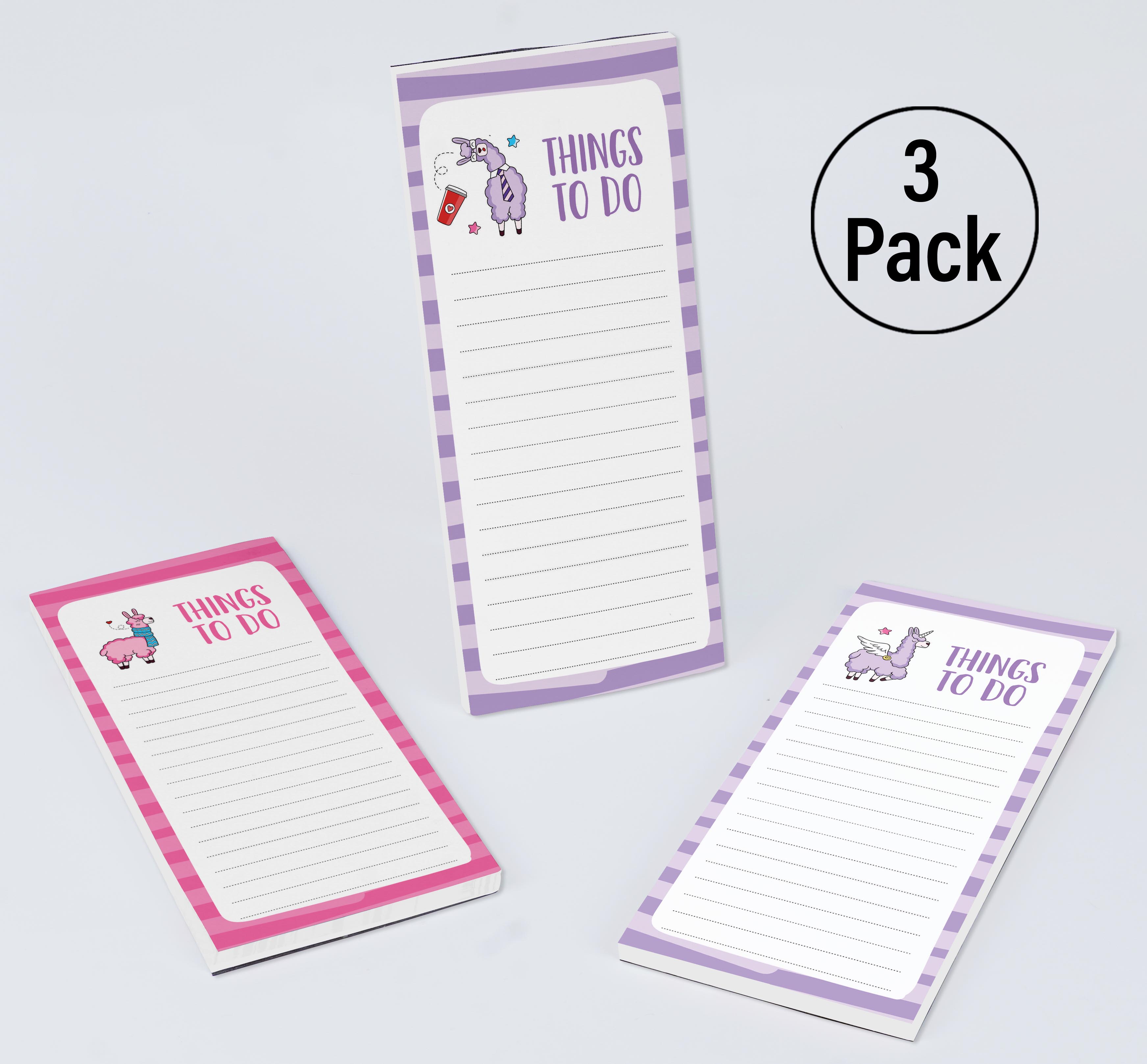 Inkdotpot Pack of 3 Magnetic Fridge To-Do List Notepads- Magnetic Memo Pads For Refrigerator-(50 Sheets Each)-FV