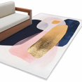thumbnail image 2 of 3'x5' Area Rugs, Navy Blue Yellow Pink Indoor Outdoor Area Rug for Living Room Bedroom, Modern Abstract Art Geometric Washable Bathroom Rugs Kitchen Floor Carpet Mats Home Decor Aesthetic, 2 of 8