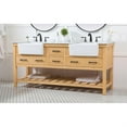 thumbnail image 3 of Elegant Decor Clement 72" Aluminum MDF Double Bathroom Vanity in Natural Wood, 3 of 3