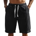 thumbnail image 4 of Domuza Corduroy Shorts for Men Elastic Waist Drawstring Cargo Short Multi-Pocket Lightweight Summer Casual Beach Shorts Black 4XL, 4 of 4