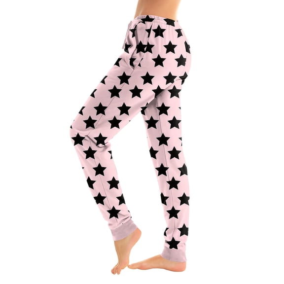 Trgacdwlo Star Print Pajama Pants Women Loose Fit Joggers Women's Pajama Bottoms Drawstring Elastic Waist Cozy Sleeping Pants Women with Pocket