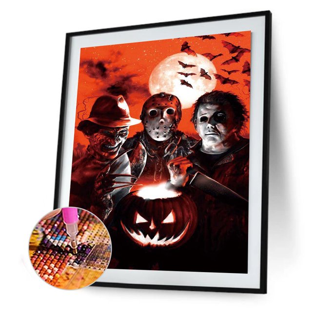 Cuadros Decorativos Película de miedo mosaico diamante pintura dibujo completo redondo taladro DIY arte artesanía Ehuebsd Nuevos Originales