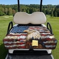 thumbnail image 2 of Yuyamidu Eagle Golf Cart Seat Covers American Flag Golf Cart Seats Towel Blanket with 4 Front Pockets 4th of July Golf Cart Rear Seat Covers for Club Car and More 2-Seats Carts, 2 of 8