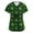 A006-Green, variant on St. Patrick's Day Scrubs Tops for Women Irish Shamrock Printed Short Sleeve Nurse Uniforms Workwear Stretchy V Neck Festival Scrub Shirts