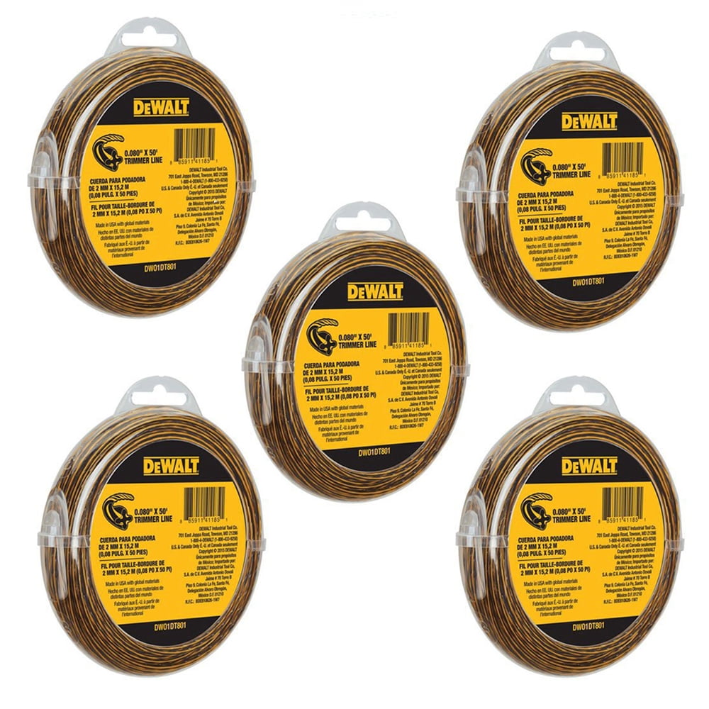 Dewalt 5 Pack Of Genuine OEM Replacement Trimmer Line DWO1DT8015PK
